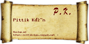 Pittik Kán névjegykártya